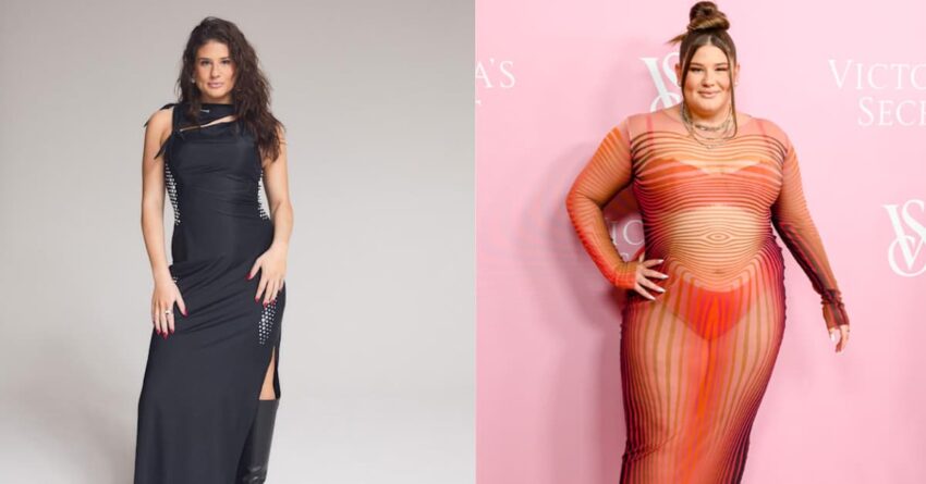 The image shows Remi Bader weight loss journey, showing a before and after difference.