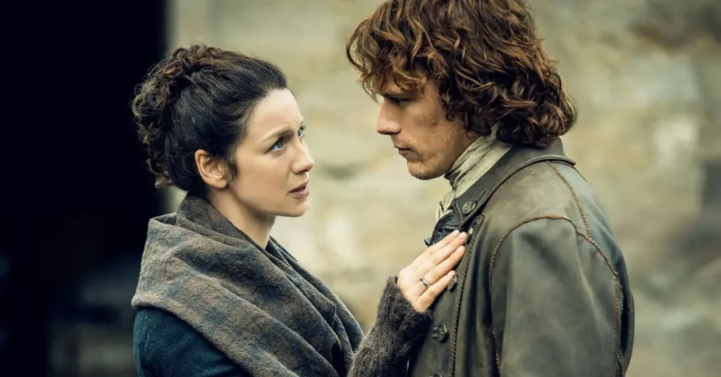 A scene from The Outlander as TV shows to watch if you like Bridgerton.
