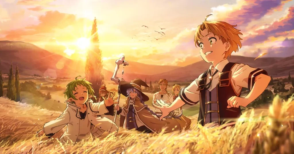 A poster from Mushoko Tensei, rated as the best isekai anime to watch.
