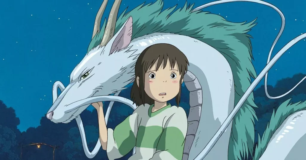 A poster from Spirited Away, rated as the best isekai anime to watch.