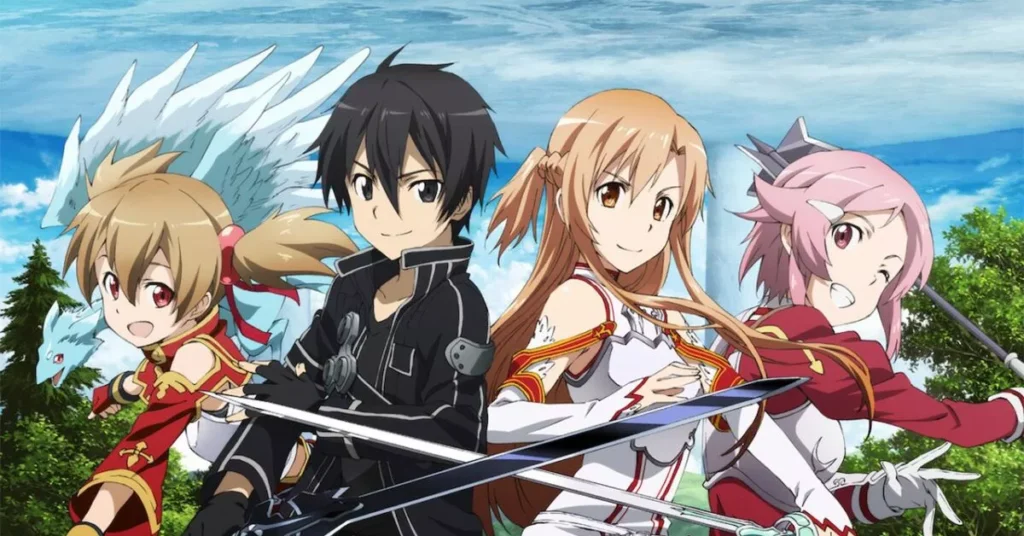 A poster from Sword Art Online, rated as the best isekai anime to watch.
